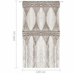 VidaXL Rideau en macramé Taupe 140x240 cm Coton 11 VidaXL Rideau en macramé Taupe 140x240 cm Coton -Habillages de fenêtre Soldes image 5 323984