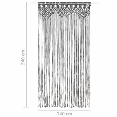 VidaXL Rideau en macramé Anthracite 140x240 cm Coton 7 VidaXL Rideau en macramé Anthracite 140x240 cm Coton – Image 5