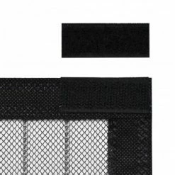 VidaXL Rideau de porte contre insectes 210x100cm 2 pcs Magnétique Noir -Habillages de fenêtre Soldes image 5 40920