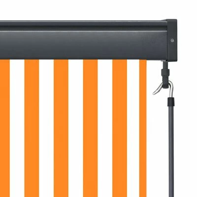 VidaXL Store roulant d'extérieur 80x250 cm Blanc et orange 8 VidaXL Store roulant d'extérieur 80x250 cm Blanc et orange – Image 6