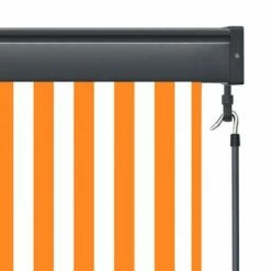 VidaXL Store roulant d'extérieur 100x250 cm Blanc et orange -Habillages de fenêtre Soldes image 6 145957