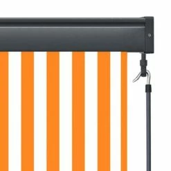 VidaXL Store roulant d'extérieur 140x250 cm Blanc et orange -Habillages de fenêtre Soldes image 6 145969