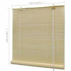 VidaXL Store à rouleau Bambou naturel 120 x 160 cm -Habillages de fenêtre Soldes image 6 241322