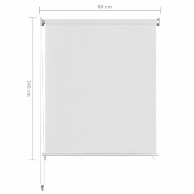 VidaXL Store roulant d'extérieur Blanc 80x140 cm PEHD 8 VidaXL Store roulant d'extérieur Blanc 80x140 cm PEHD – Image 6