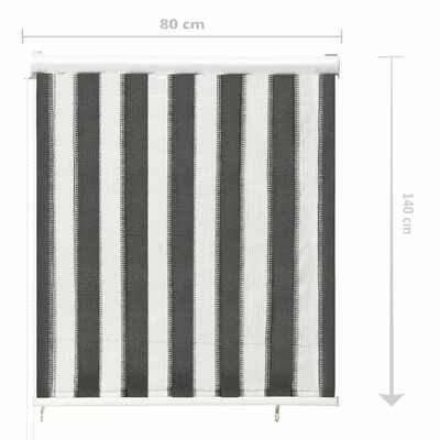 VidaXL Store roulant d'extérieur 80x140 cm Rayures anthracite et blanc 8 VidaXL Store roulant d'extérieur 80x140 cm Rayures anthracite et blanc – Image 6