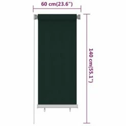 VidaXL Store roulant d'extérieur 60x140 cm Vert foncé PEHD -Habillages de fenêtre Soldes image 6 312809