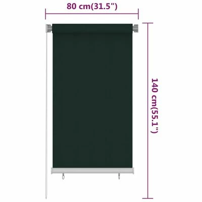 VidaXL Store roulant d'extérieur 80x140 cm Vert foncé PEHD 8 VidaXL Store roulant d'extérieur 80x140 cm Vert foncé PEHD – Image 6
