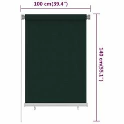 VidaXL Store roulant d'extérieur 100x140 cm Vert foncé PEHD -Habillages de fenêtre Soldes image 6 312811