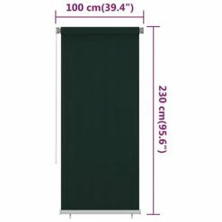 VidaXL Store roulant d'extérieur 100x230 cm Vert foncé PEHD -Habillages de fenêtre Soldes image 6 312824