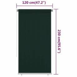 VidaXL Store roulant d'extérieur 120x230 cm Vert foncé PEHD -Habillages de fenêtre Soldes image 6 312825