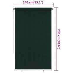 VidaXL Store roulant d'extérieur 140x230 cm Vert foncé PEHD -Habillages de fenêtre Soldes image 6 312826