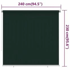 VidaXL Store roulant d'extérieur 240x230 cm Vert foncé PEHD -Habillages de fenêtre Soldes image 6 312831