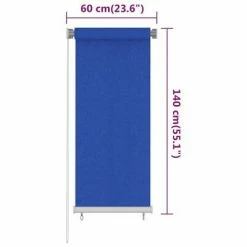 VidaXL Store roulant d'extérieur 60x140 cm Bleu PEHD -Habillages de fenêtre Soldes image 6 312835