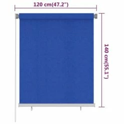VidaXL Store roulant d'extérieur 120x140 cm Bleu PEHD 13 VidaXL Store roulant d'extérieur 120x140 cm Bleu PEHD -Habillages de fenêtre Soldes image 6 312838