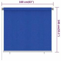 VidaXL Store roulant d'extérieur 160x140 cm Bleu PEHD 13 VidaXL Store roulant d'extérieur 160x140 cm Bleu PEHD -Habillages de fenêtre Soldes image 6 312840