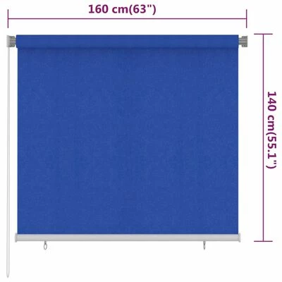 VidaXL Store roulant d'extérieur 160x140 cm Bleu PEHD 8 VidaXL Store roulant d'extérieur 160x140 cm Bleu PEHD – Image 6