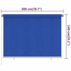 VidaXL Store roulant d'extérieur 200x140 cm Bleu PEHD -Habillages de fenêtre Soldes image 6 312842