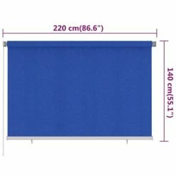 VidaXL Store roulant d'extérieur 220x140 cm Bleu PEHD -Habillages de fenêtre Soldes image 6 312843