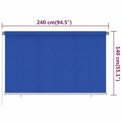 VidaXL Store roulant d'extérieur 240x140 cm Bleu PEHD 8 VidaXL Store roulant d'extérieur 240x140 cm Bleu PEHD – Image 6