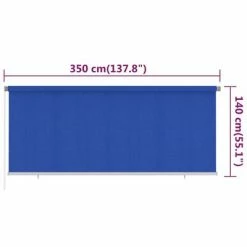 VidaXL Store roulant d'extérieur 350x140 cm Bleu PEHD -Habillages de fenêtre Soldes image 6 312846