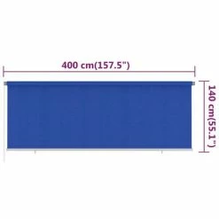 VidaXL Store roulant d'extérieur 400x140 cm Bleu PEHD -Habillages de fenêtre Soldes image 6 312847