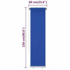 VidaXL Store roulant d'extérieur 60x230 cm Bleu PEHD -Habillages de fenêtre Soldes image 6 312848