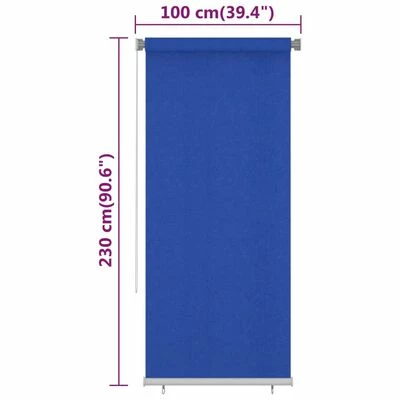VidaXL Store roulant d'extérieur 100x230 cm Bleu PEHD 8 VidaXL Store roulant d'extérieur 100x230 cm Bleu PEHD – Image 6