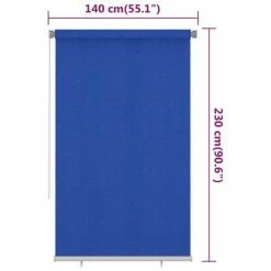 VidaXL Store roulant d'extérieur 140x230 cm Bleu PEHD -Habillages de fenêtre Soldes image 6 312852