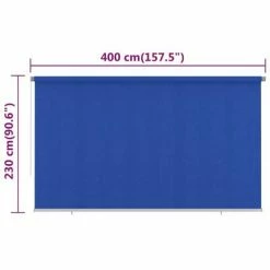 VidaXL Store roulant d'extérieur 400x230 cm Bleu PEHD -Habillages de fenêtre Soldes image 6 312860