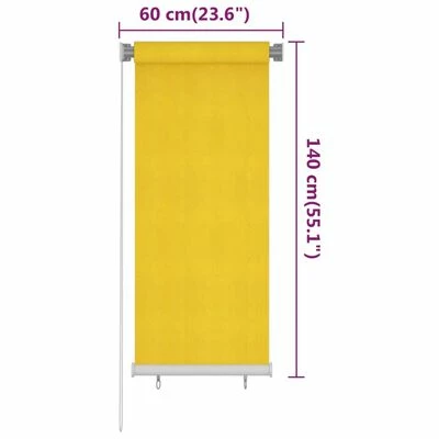 VidaXL Store roulant d'extérieur 60x140 cm Jaune PEHD 8 VidaXL Store roulant d'extérieur 60x140 cm Jaune PEHD – Image 6