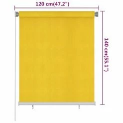 VidaXL Store roulant d'extérieur 120x140 cm Jaune PEHD -Habillages de fenêtre Soldes image 6 312864