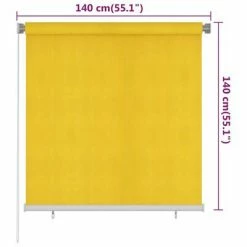 VidaXL Store roulant d'extérieur 140x140 cm Jaune PEHD 13 VidaXL Store roulant d'extérieur 140x140 cm Jaune PEHD -Habillages de fenêtre Soldes image 6 312865