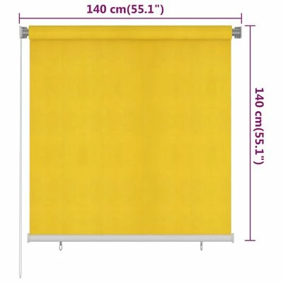 VidaXL Store roulant d'extérieur 140x140 cm Jaune PEHD 8 VidaXL Store roulant d'extérieur 140x140 cm Jaune PEHD – Image 6