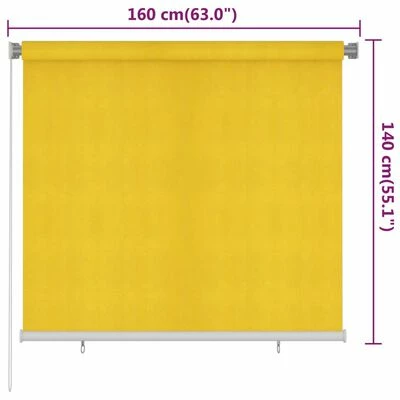 VidaXL Store roulant d'extérieur 160x140 cm Jaune PEHD 8 VidaXL Store roulant d'extérieur 160x140 cm Jaune PEHD – Image 6