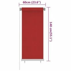 VidaXL Store roulant d'extérieur 60x140 cm Rouge PEHD 13 VidaXL Store roulant d'extérieur 60x140 cm Rouge PEHD -Habillages de fenêtre Soldes image 6 312887