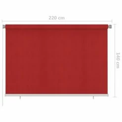 VidaXL Store roulant d'extérieur 220x140 cm Rouge -Habillages de fenêtre Soldes image 6 312895