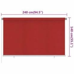 VidaXL Store roulant d'extérieur 240x140 cm Rouge PEHD -Habillages de fenêtre Soldes image 6 312896