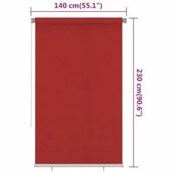 VidaXL Store roulant d'extérieur 140x230 cm Rouge PEHD -Habillages de fenêtre Soldes image 6 312904