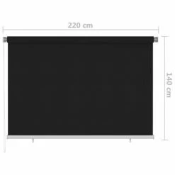 VidaXL Store roulant d'extérieur 220x140 cm Noir -Habillages de fenêtre Soldes image 6 312947