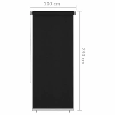 VidaXL Store roulant d'extérieur 100x230 cm Noir 8 VidaXL Store roulant d'extérieur 100x230 cm Noir – Image 6