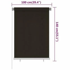 VidaXL Store roulant d'extérieur 100x140 cm Marron PEHD -Habillages de fenêtre Soldes image 6 312967