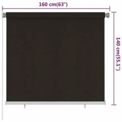 VidaXL Store roulant d'extérieur 160x140 cm Marron PEHD -Habillages de fenêtre Soldes image 6 312970