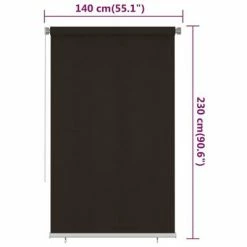 VidaXL Store roulant d'extérieur 140x230 cm Marron PEHD -Habillages de fenêtre Soldes image 6 312982