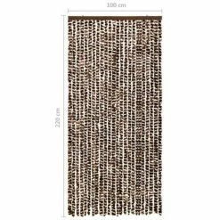 VidaXL Moustiquaire Marron et blanc 100x220 cm Chenille -Habillages de fenêtre Soldes image 6 325453