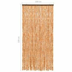 VidaXL Moustiquaire Ocre et blanc 100x220 cm Chenille -Habillages de fenêtre Soldes image 6 325459
