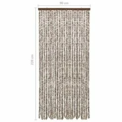 VidaXL Moustiquaire Taupe et blanc 90x220 cm Chenille -Habillages de fenêtre Soldes image 6 325461
