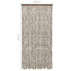 VidaXL Moustiquaire Taupe et blanc 100x220 cm Chenille -Habillages de fenêtre Soldes image 6 325462